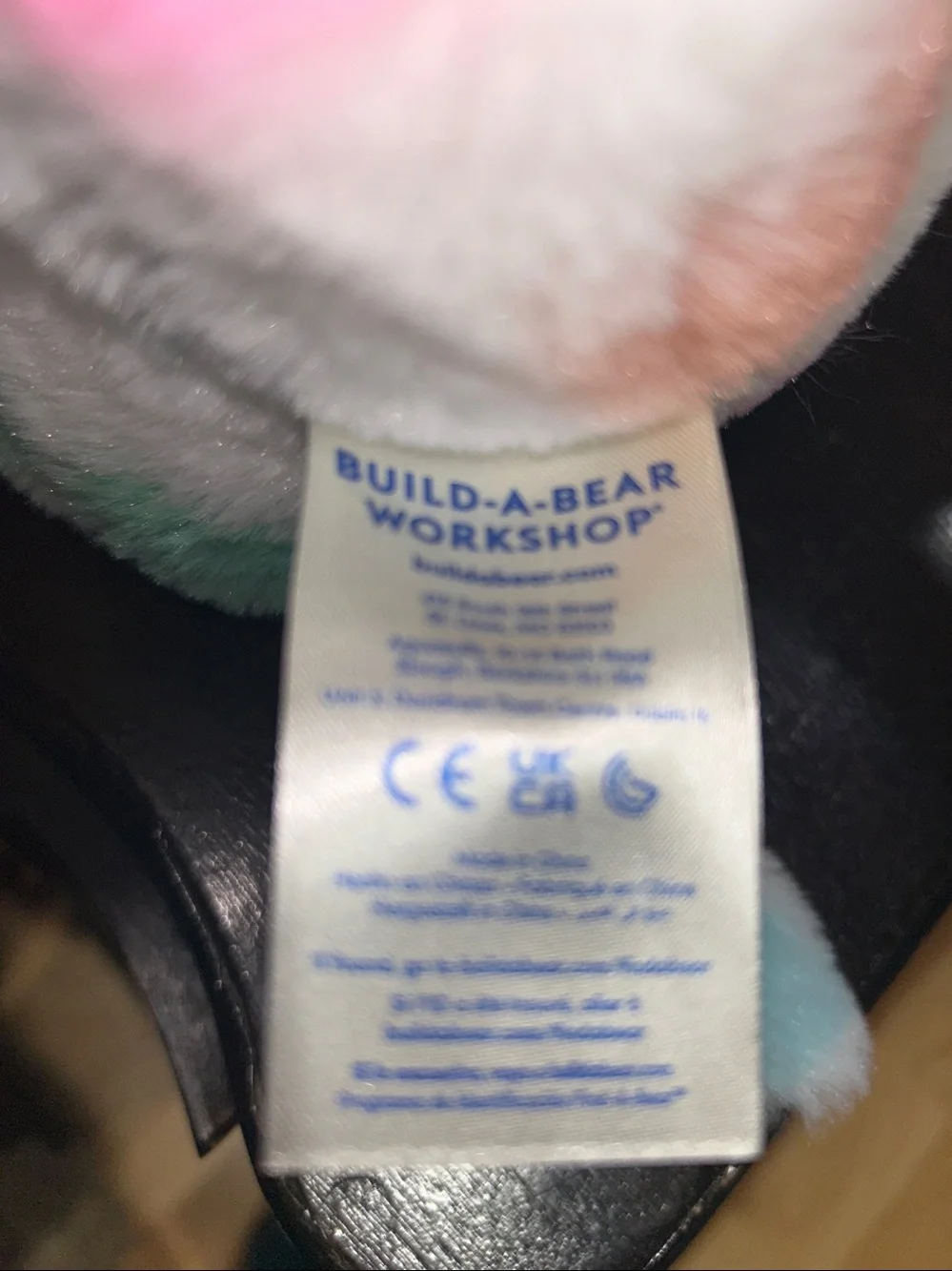 EUC build a bear large rainbow splatter cow plush